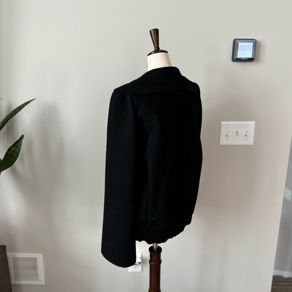 Vintage! Y2K Marc Jacobs Three Button Exaggerated Collar Bomber Pea Wool Coat - Picture 7 of 10